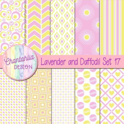 Free lavender and daffodil digital paper patterns set 17