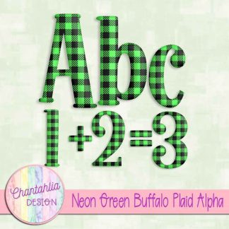 Free neon green buffalo plaid alpha