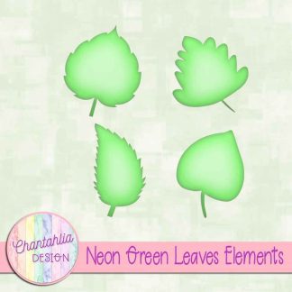 Free neon green leaves design elements