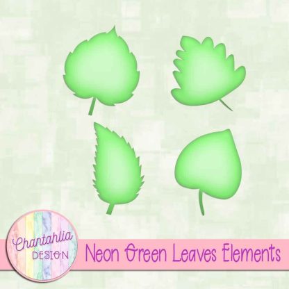 Free neon green leaves design elements