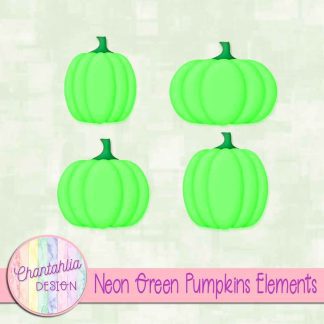Free neon green pumpkin design elements