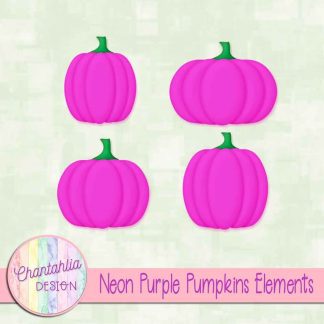 Free neon purple pumpkin design elements