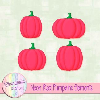 Free neon red pumpkin design elements