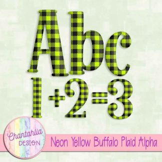 Free neon yellow buffalo plaid alpha