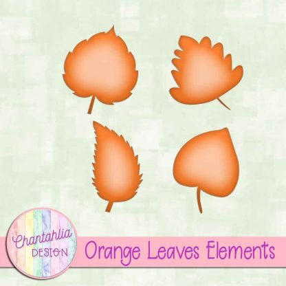 Free orange leaves design elements