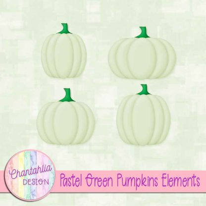 Free pastel green pumpkin design elements