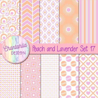 Free peach and lavender digital paper patterns set 17