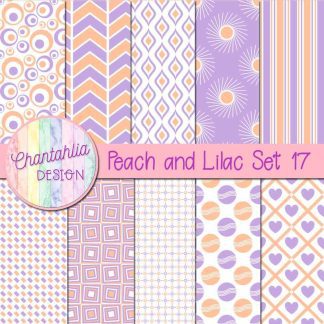 Free peach and lilac digital paper patterns set 17