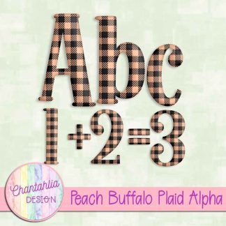 Free peach buffalo plaid alpha