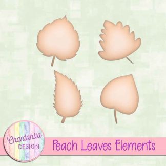 Free peach leaves design elements