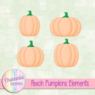 Free peach pumpkin design elements