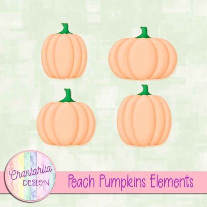 Free peach pumpkin design elements