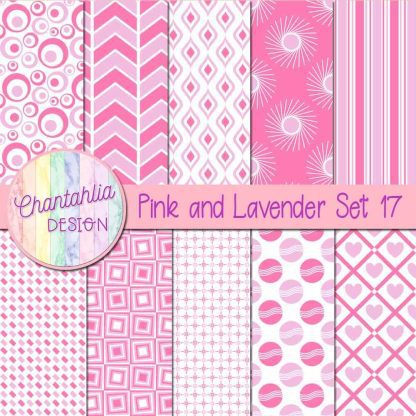Free pink and lavender digital paper patterns set 17