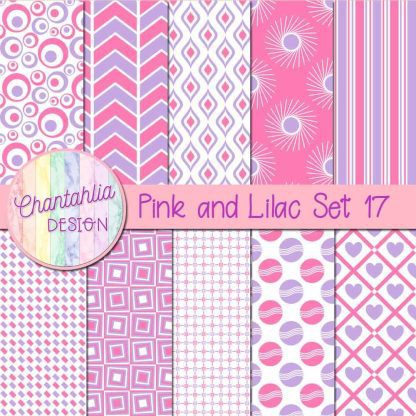 Free pink and lilac digital paper patterns set 17