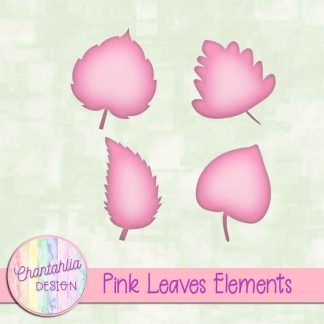 Free pink leaves design elements