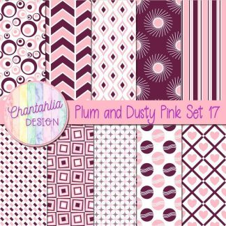 Free plum and dusty pink digital paper patterns set 17