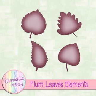 Free plum leaves design elements