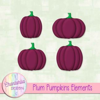 Free plum pumpkin design elements