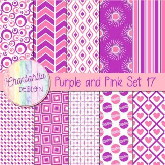 Free purple and pink digital paper patterns set 17