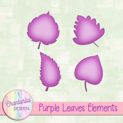 Free purple leaves design elements
