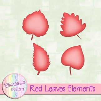Free red leaves design elements