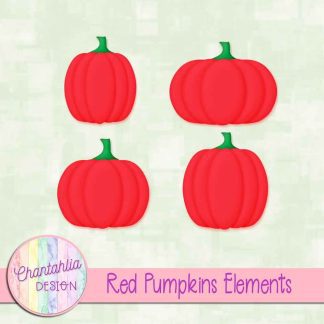 Free red pumpkin design elements