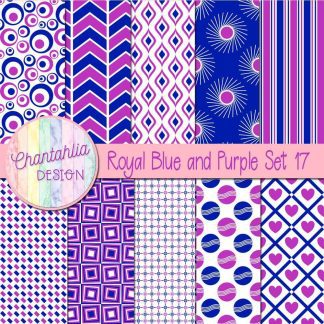 Free royal blue and purple digital paper patterns set 17