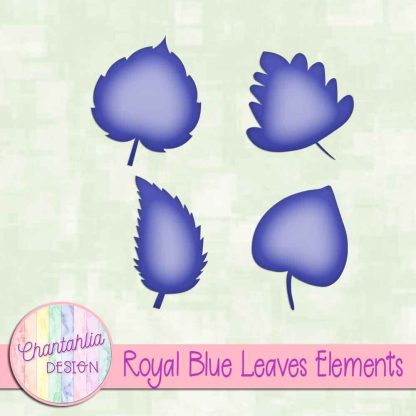 Free royal blue leaves design elements