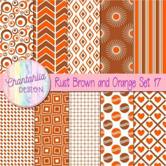 Free rust brown and orange digital paper patterns set 17