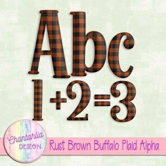 Free rust brown buffalo plaid alpha