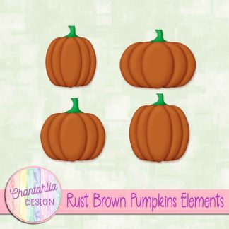 Free rust brown pumpkin design elements