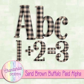 Free sand brown buffalo plaid alpha