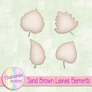 Free sand brown leaves design elements