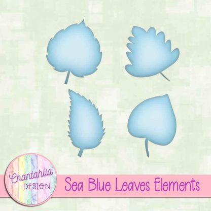 Free sea blue leaves design elements