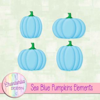 Free sea blue pumpkin design elements