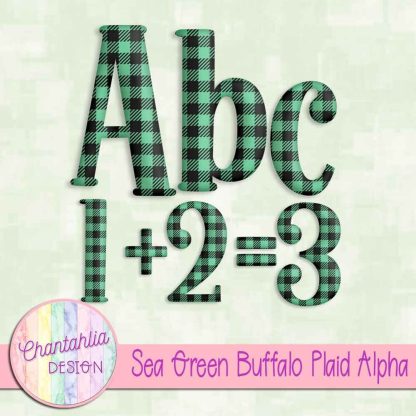 Free sea green buffalo plaid alpha