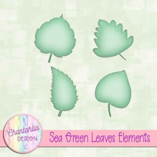 Free sea green leaves design elements