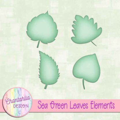 Free sea green leaves design elements