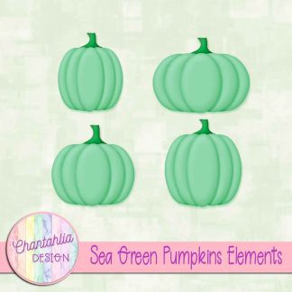 Free sea green pumpkin design elements