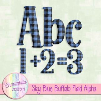 Free sky blue buffalo plaid alpha