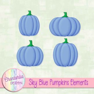 Free sky blue pumpkin design elements