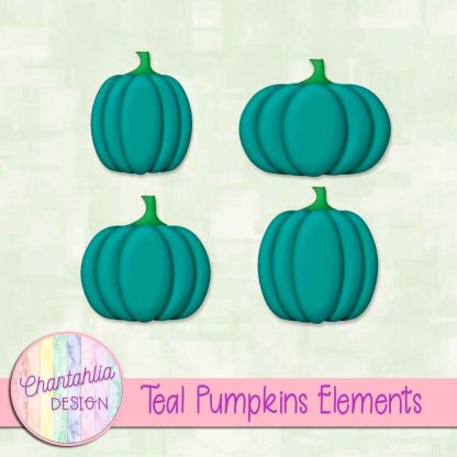 Free teal pumpkin design elements