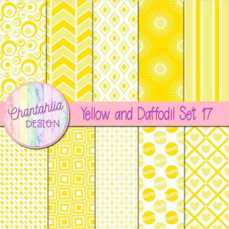Free yellow and daffodil digital paper patterns set 17