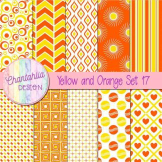 Free yellow and orange digital paper patterns set 17