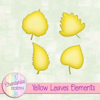 Free yellow leaves design elements