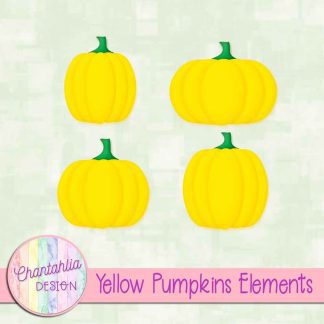 Free yellow pumpkin design elements