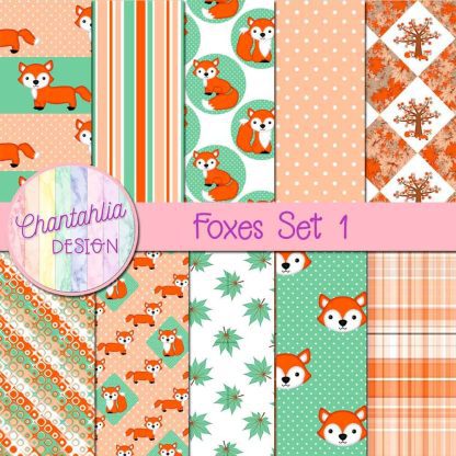 Free digital papers in a Foxes theme