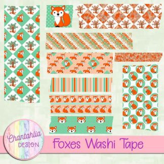 Free washi tape in a Foxes theme