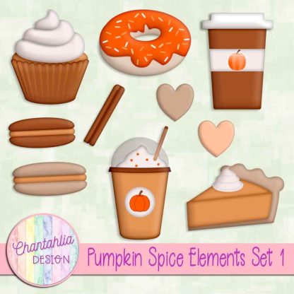 Free design elements in a Pumpkin Spice theme