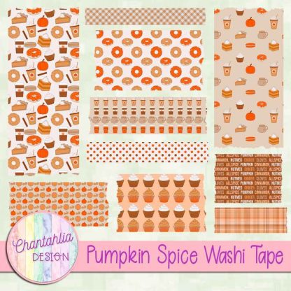 Free washi tape in a Pumpkin Spice theme